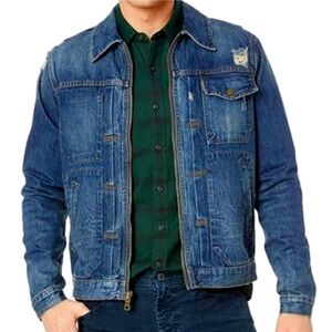 Hudson Denim Jacket Zip Front Men's XL NWT